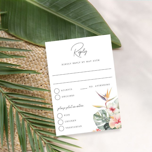 Resposta de Casamento Botânico Tropical Boho (Criador carregado)