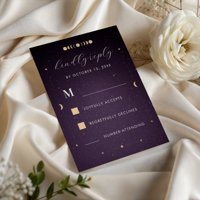 Resposta de Casamento Celestial Roxo Galáxia Doura (Criador carregado)