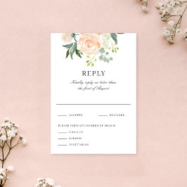 Resposta de Casamento com Aquarela Floral de Pêsse