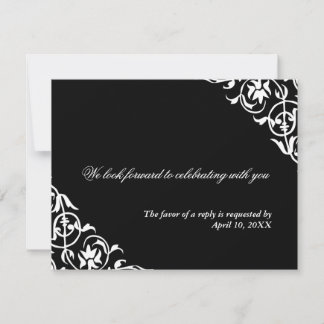 Resposta de casamento com canto de rolagem preto e