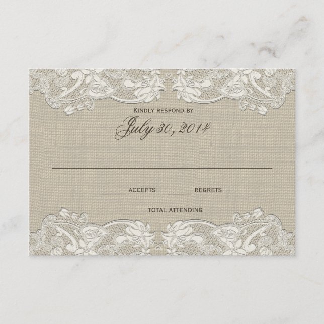 Resposta de Casamento com Design de Lace Floral (Frente)