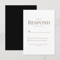 Resposta de Casamento com Texto Dourado Preto e Br