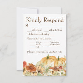 Resposta de Casamento de Abóbora Floral Outono Rús