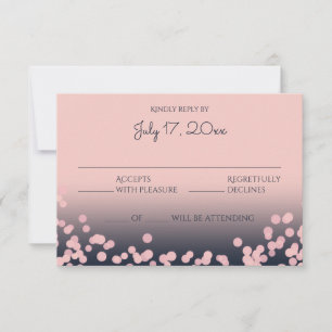 Resposta de Casamento de Bokeh Azul Rosa e Marinho