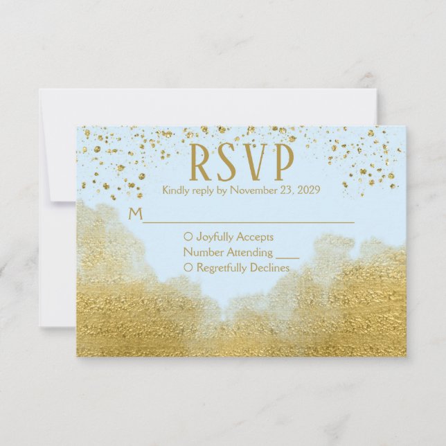 Resposta de Casamento de Confetti RSVP de Confetti (Frente)