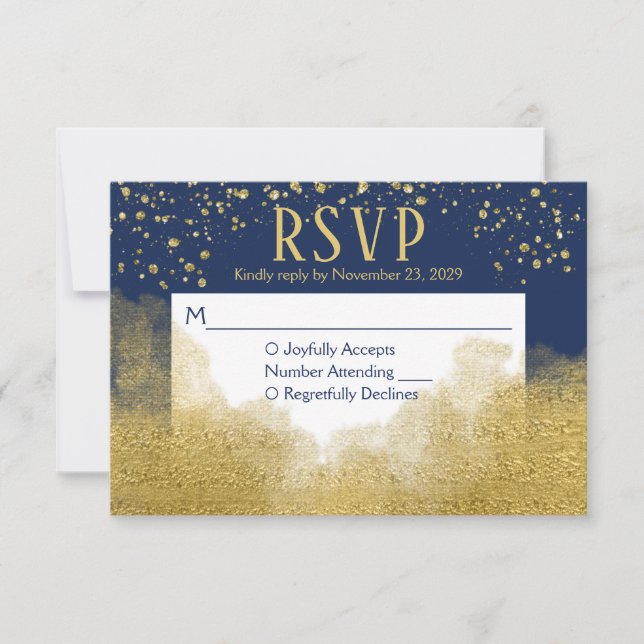 Resposta de Casamento de Confetti RSVP de Confetti (Frente)