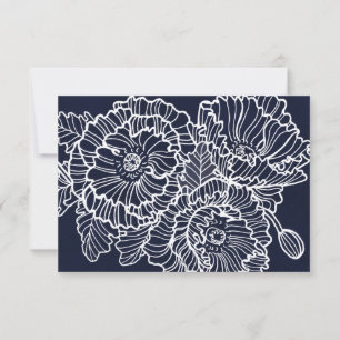 Resposta de casamento de flor azul marinho w seleç