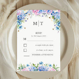 Resposta de Casamento de Hidrangea Azul Elegante M