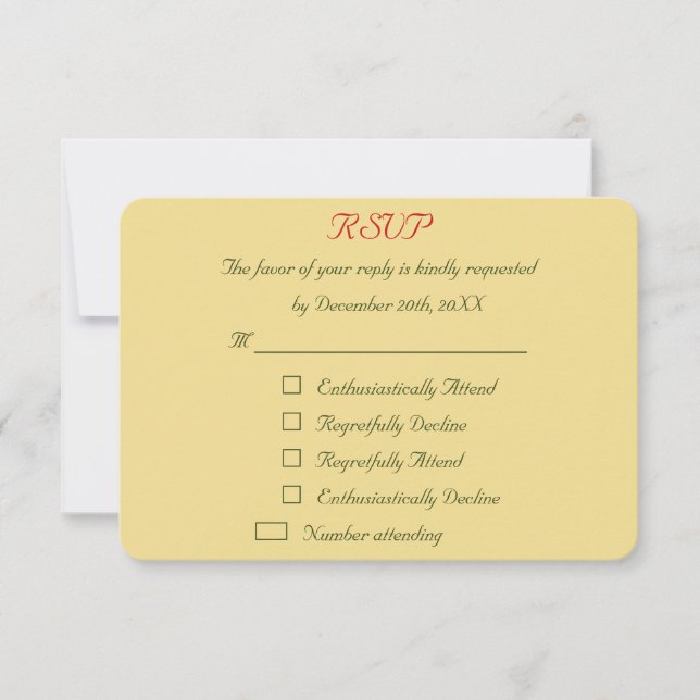 Resposta de Casamento de Natal Personalizada e Div (Frente)