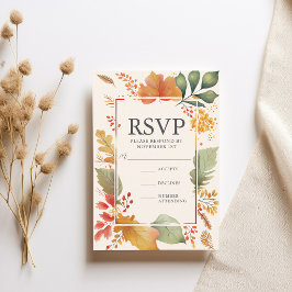 Resposta de Casamento de Outono Elegante com Folha