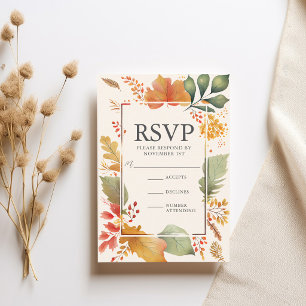 Resposta de Casamento de Outono Elegante com Folha