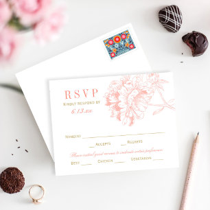Resposta de Casamento de Peônia Coral com Refeição