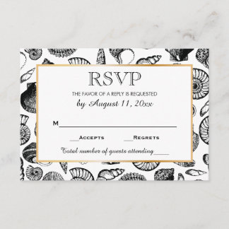 Resposta de Casamento de Praia de Seashells RSVP
