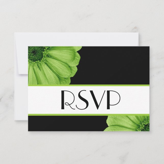 Resposta de Casamento de RSVP do Green Daisies V3A (Frente)