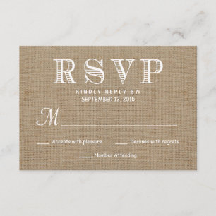 Resposta de Casamento de Tipografia Rustica RSVP B