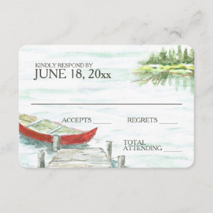 Resposta de Casamento do Lago Canoe Watercolor