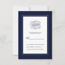 Resposta de Casamento Elegante Chic Enclosure Azul