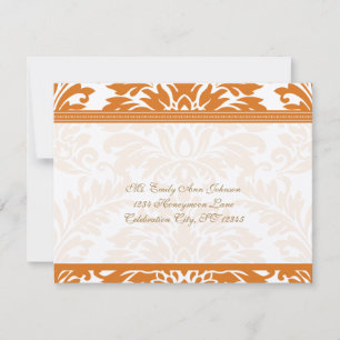 Resposta de casamento em damasco coral e marfim Sn