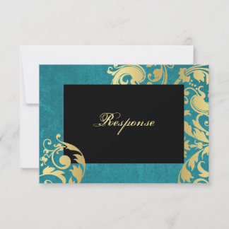 Resposta de Casamento Floral de Shimmer Teal e Dou