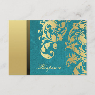 Resposta de Casamento Floral de Shimmer Teal e Dou