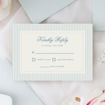 Resposta de Casamento Listras Azuis Claras Clássic