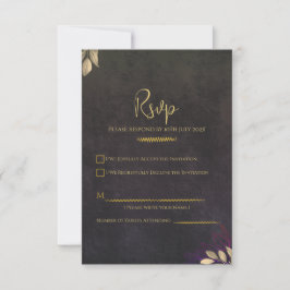 Resposta de Casamento Luxo Preto Carvão em Veludo