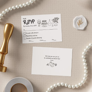 Resposta de Casamento Minimalista Preto e Branco D
