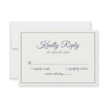 Resposta de Casamento Moderna Azul Naval Empoeirad