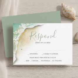 Resposta de Casamento na Praia com Ondas do Oceano