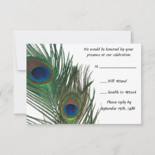 Resposta de Casamento Pavão Branco Adorável