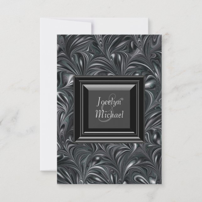 Resposta de Casamento Preto e Branco Marfim (Frente)