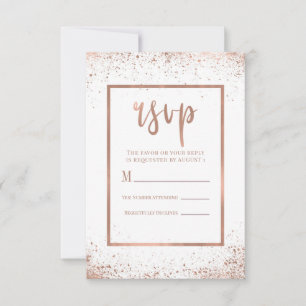 Resposta de Casamento Rosa Dourado Glam Moderno Ch