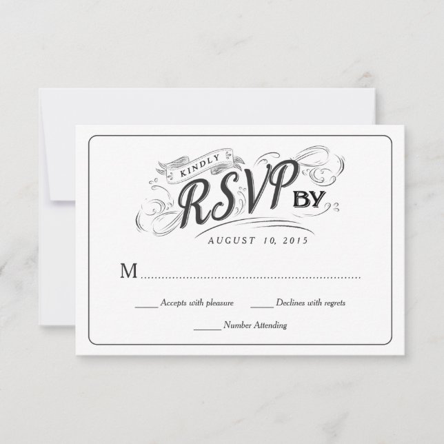 Resposta de Casamento RSVP Arte Arte Arte Arte Art (Frente)