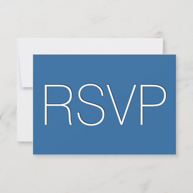Resposta de casamento RSVP Azul e Branco R02Z (Frente)