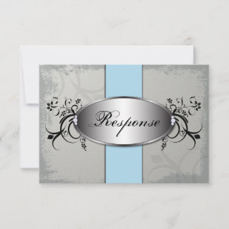 Resposta de Casamento RSVP Card Cinza de Tabuleiro