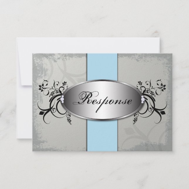 Resposta de Casamento RSVP Card Cinza de Tabuleiro (Frente)