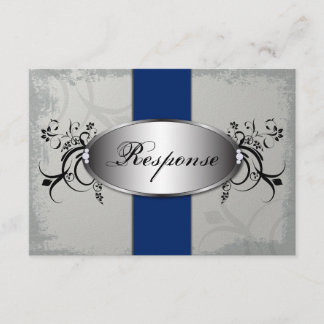 Resposta de Casamento RSVP Cartão Real Cinza Azul