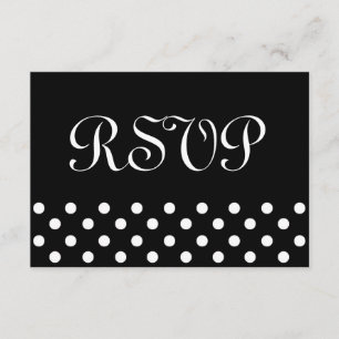 Resposta de casamento RSVP de Bolinhas Negra e Bra