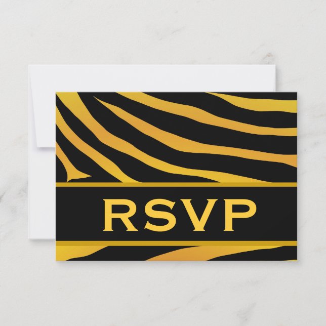 Resposta de casamento RSVP de Impressão de Tigre D (Frente)