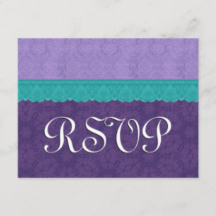 Resposta de casamento RSVP de Raça Roxa e Teal Lac
