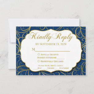 Resposta de Casamento RSVP de Rastreamento Dourado