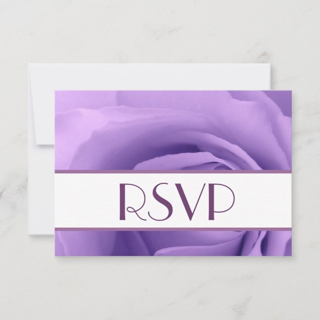 Resposta de Casamento RSVP de Rosa Roxo (Frente)