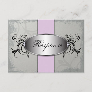 Resposta de Casamento RSVP Placa Leve Cinza Púrpur