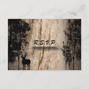 Resposta de Casamento RSVP Placas Rústicas Árvores