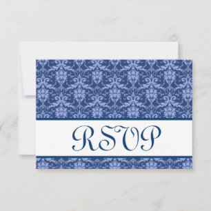 Resposta de casamento RSVP RSVP do Damasco Azul ma