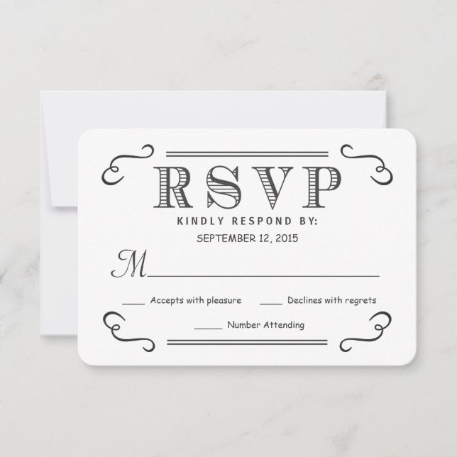 Resposta de Casamento RSVP Rustic Black Burlap (Frente)