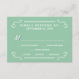 Resposta de Casamento Russo de Bebida Verde e RSVP