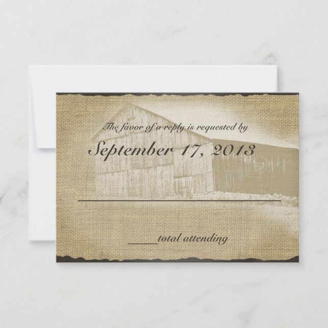 Resposta de Casamento Rustic Barn (Frente)