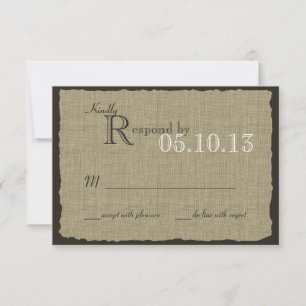 Resposta de Casamento Rustic Burlap