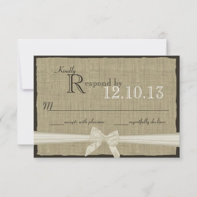Resposta de Casamento Rustic e Burlap (Frente)